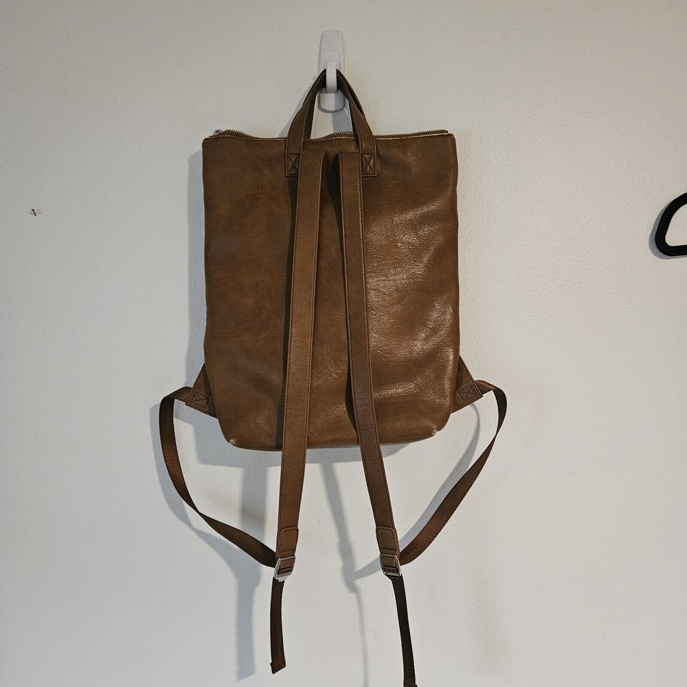 Desigual Brown Vegan Leather Embroidered Backpack Stunning. Clean. - Picture 2 of 16
